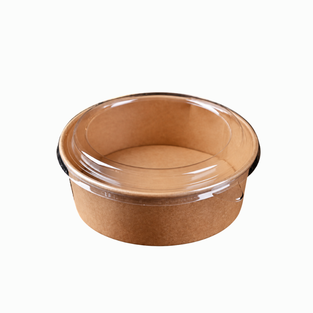 500ml Kraft Paper Salad Bowl with PET Lid (16oz)
