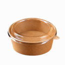 1300ml Kraft Paper Salad Bowl with PET Lid (43oz)